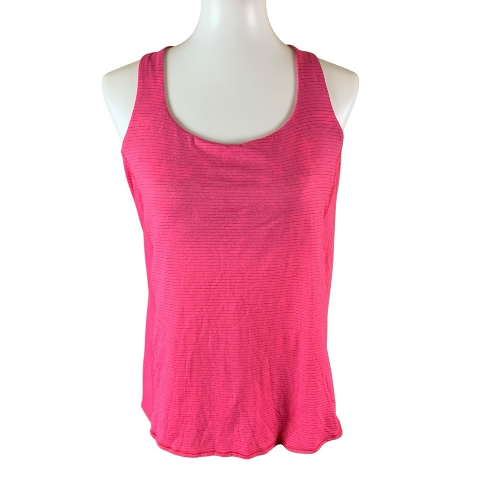 Lululemon 8 Pink Stripe Racerback Tank Lightweight Athletic Yoga Top